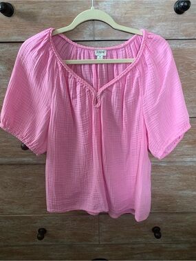 J crew gauze short sleeve top
